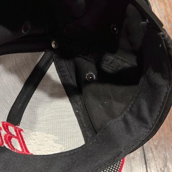 BUDWEISER - NASCAR Official Beer Sponsor Vtg 90s Black  BUD Dad Skate Hat Cap - Picture 9 of 9